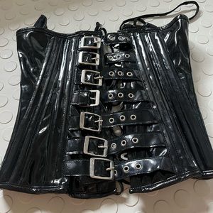 Gothic pvc corset buckled Size XS/S